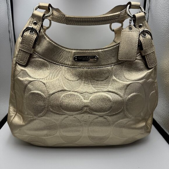 Coach Handbags - Coach Gold Metallic Shoulder Bag - Pre-Owned
